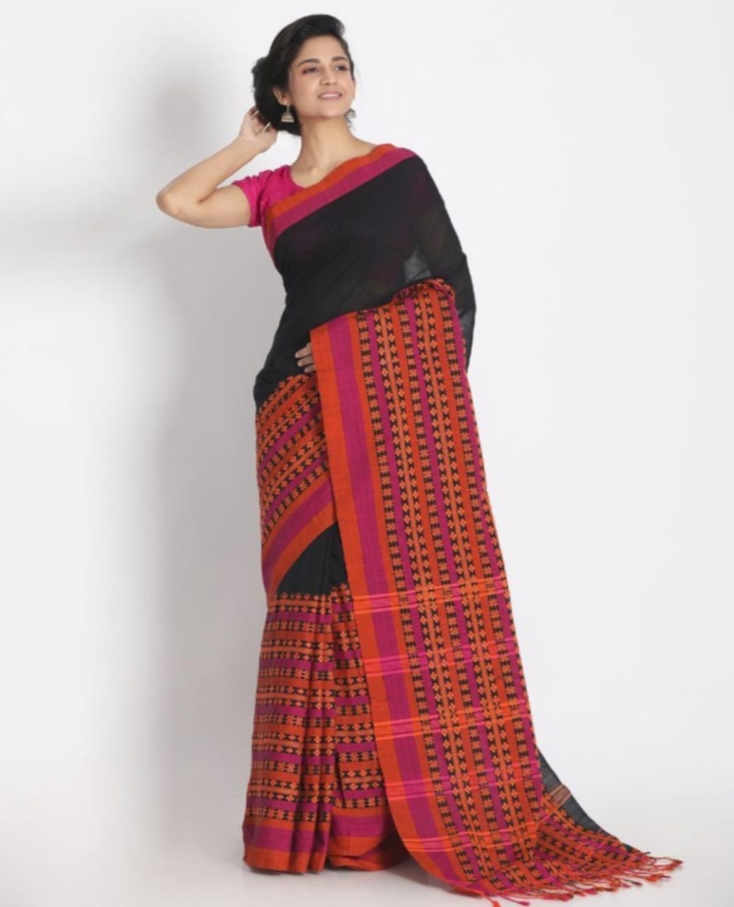 Handloom Begampuri Work Cotton Saree