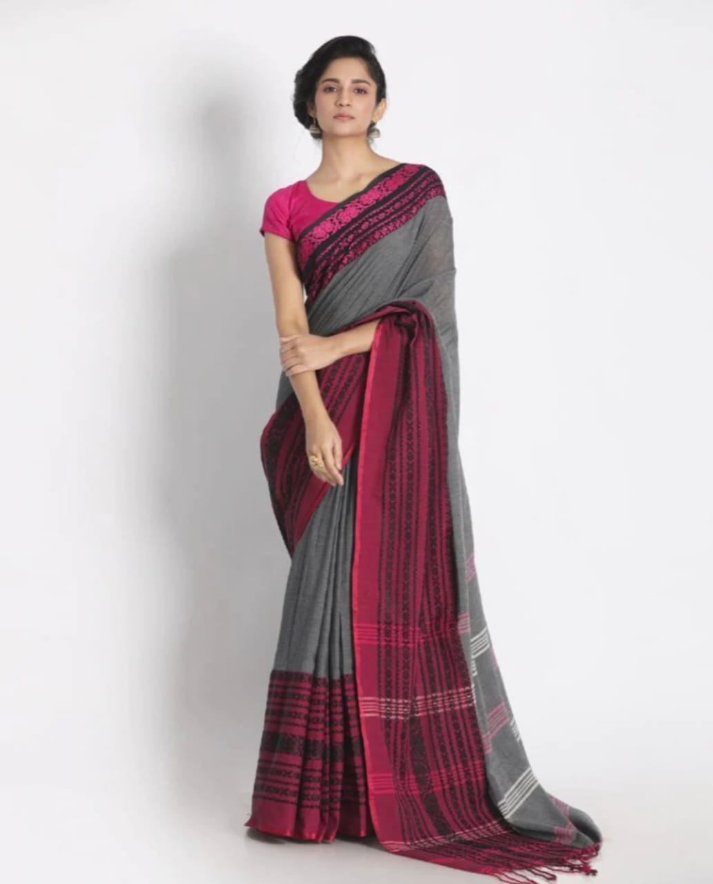 Handloom Begampuri Work Cotton Saree