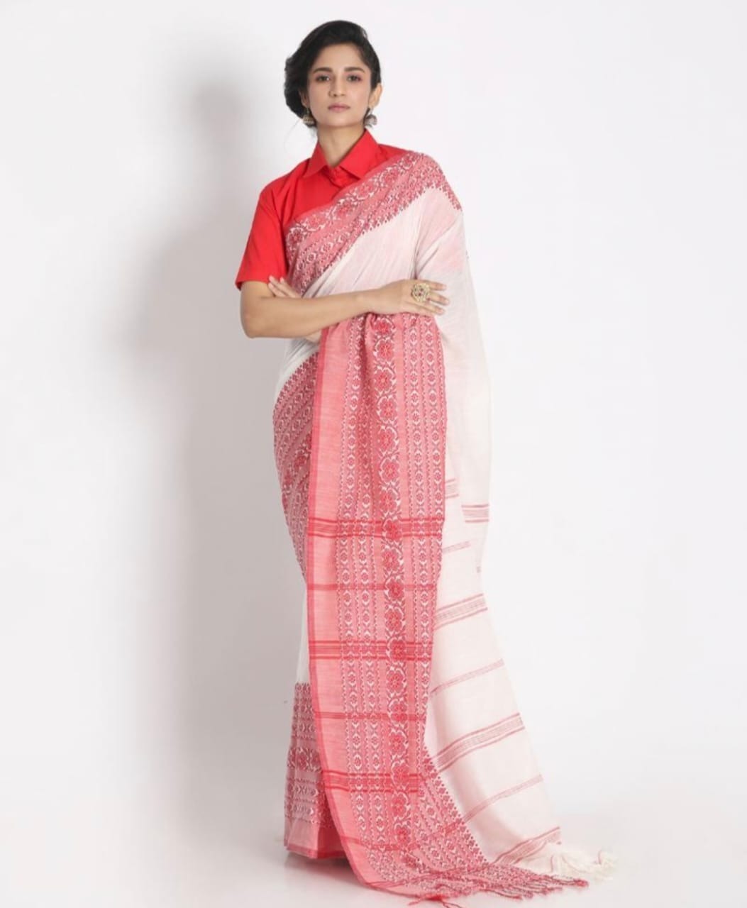 Handloom Begampuri Work Cotton Saree