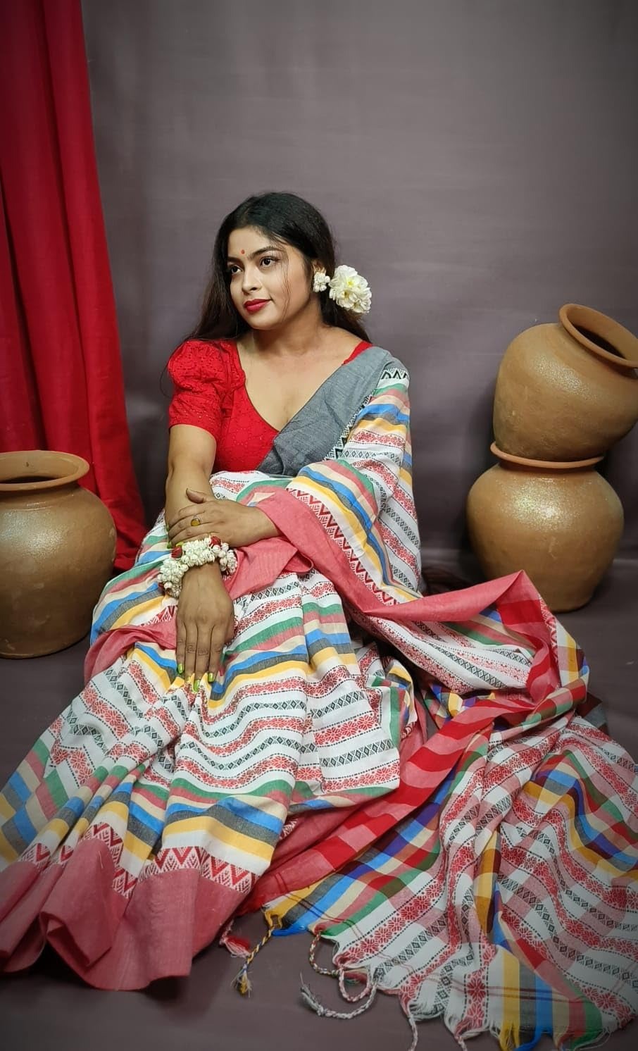 Dhanekhali Handloom Woven Cotton Saree