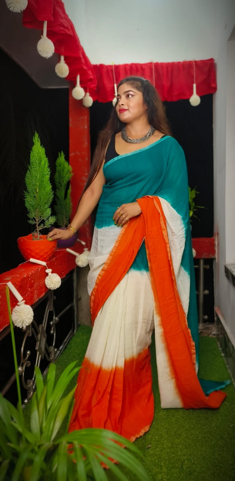 Handloom Mul Cotton 3D Soft Saree