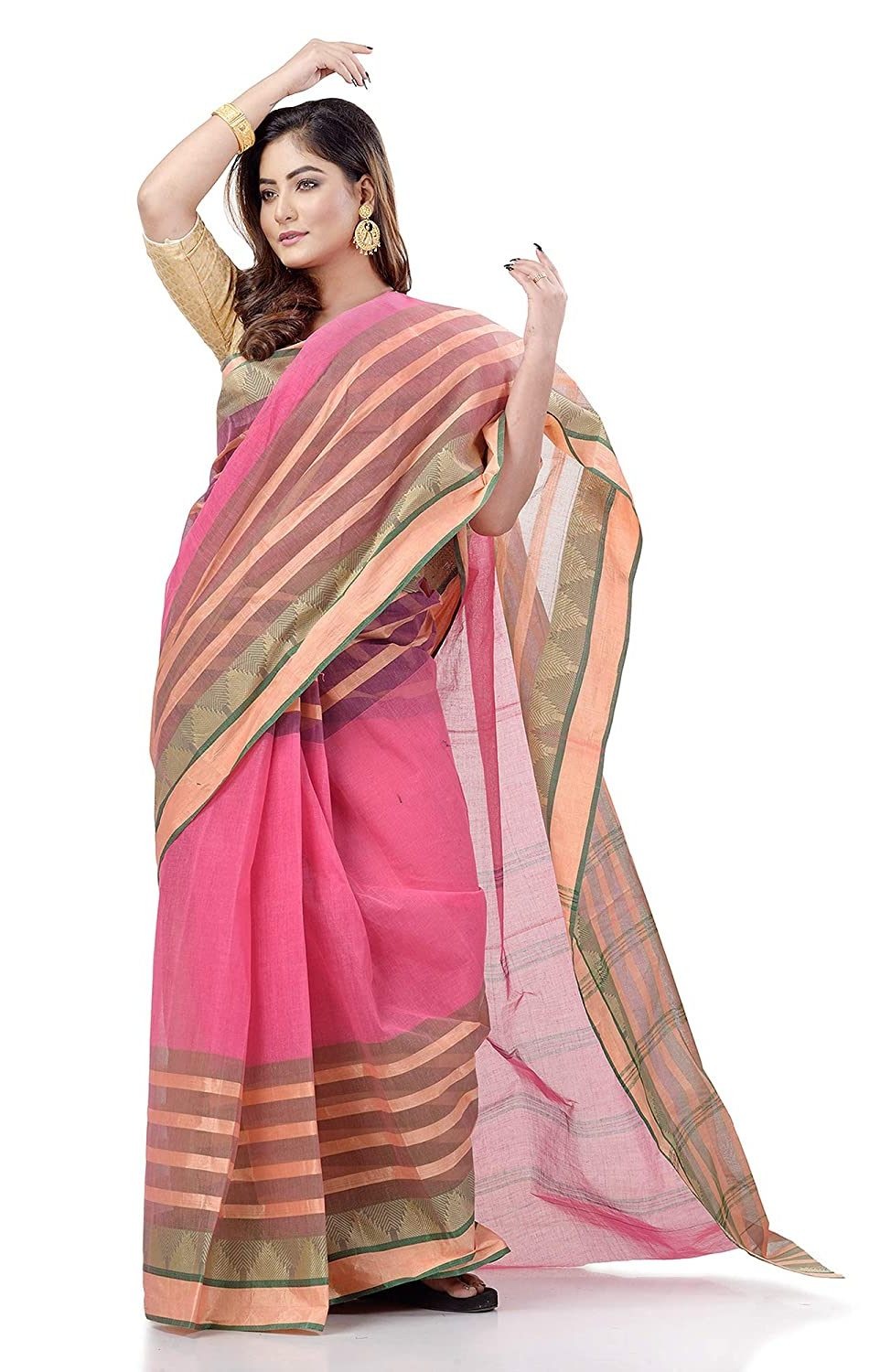 Handloom Cotton Bengali Tant Saree