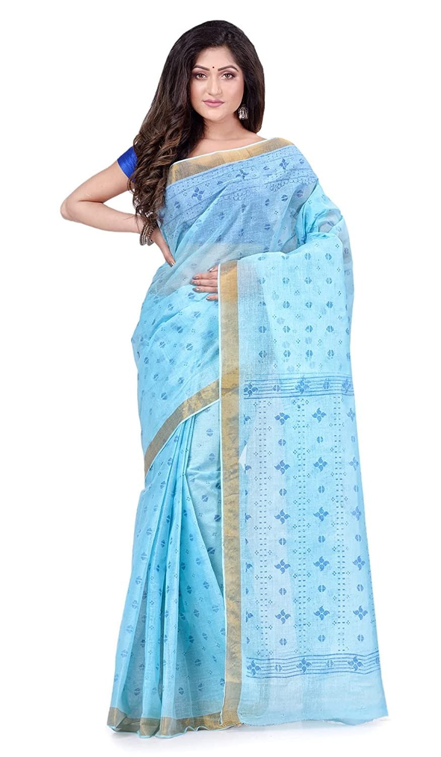 Handloom Zari Border Bengali Tant Saree