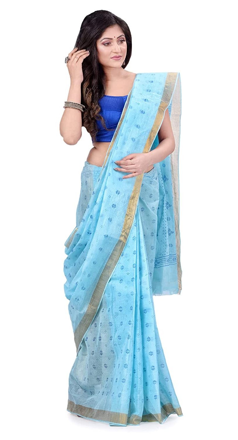 Handloom Zari Border Bengali Tant Saree