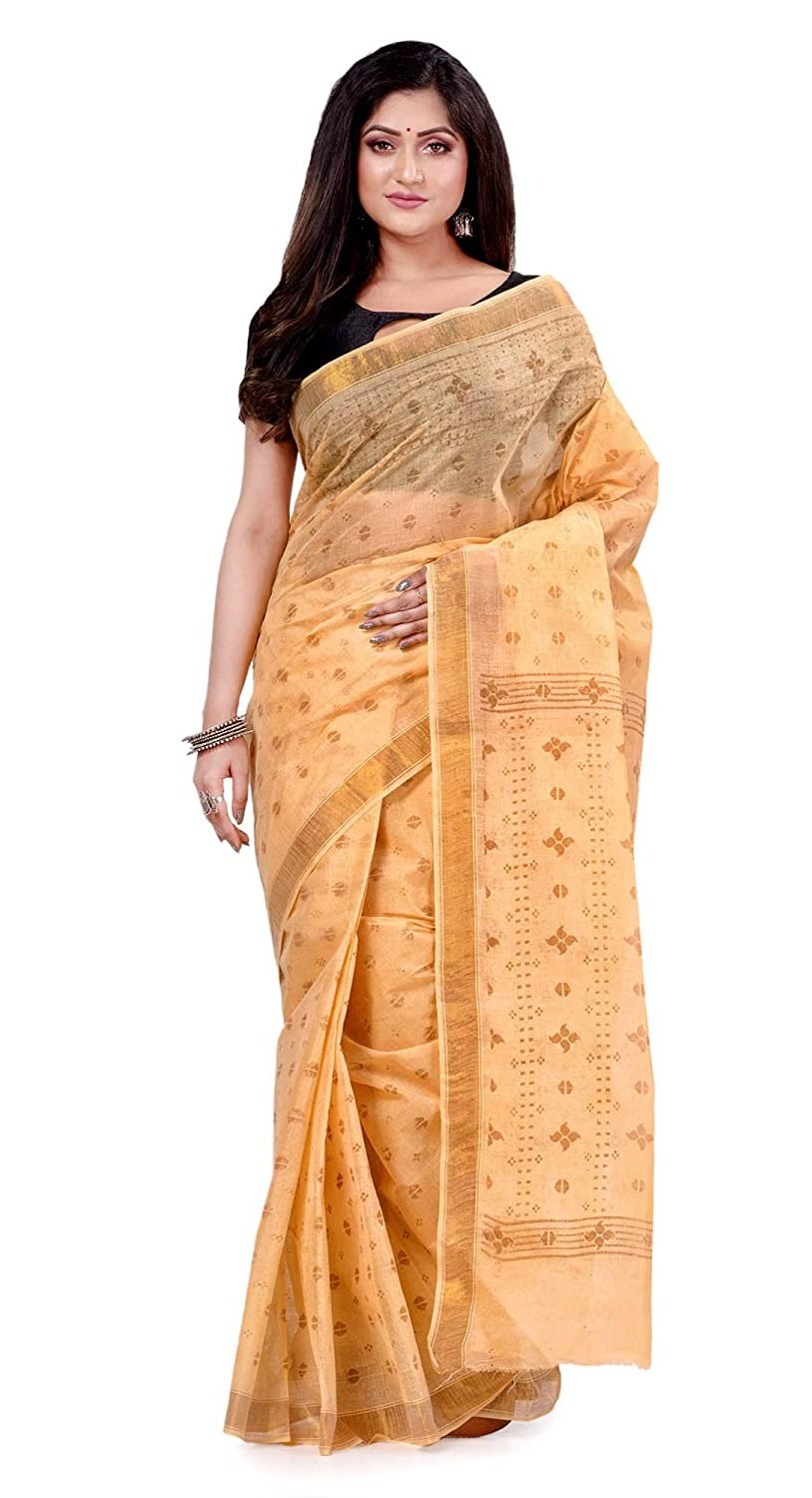 Handloom Zari Border Bengali Tant Saree