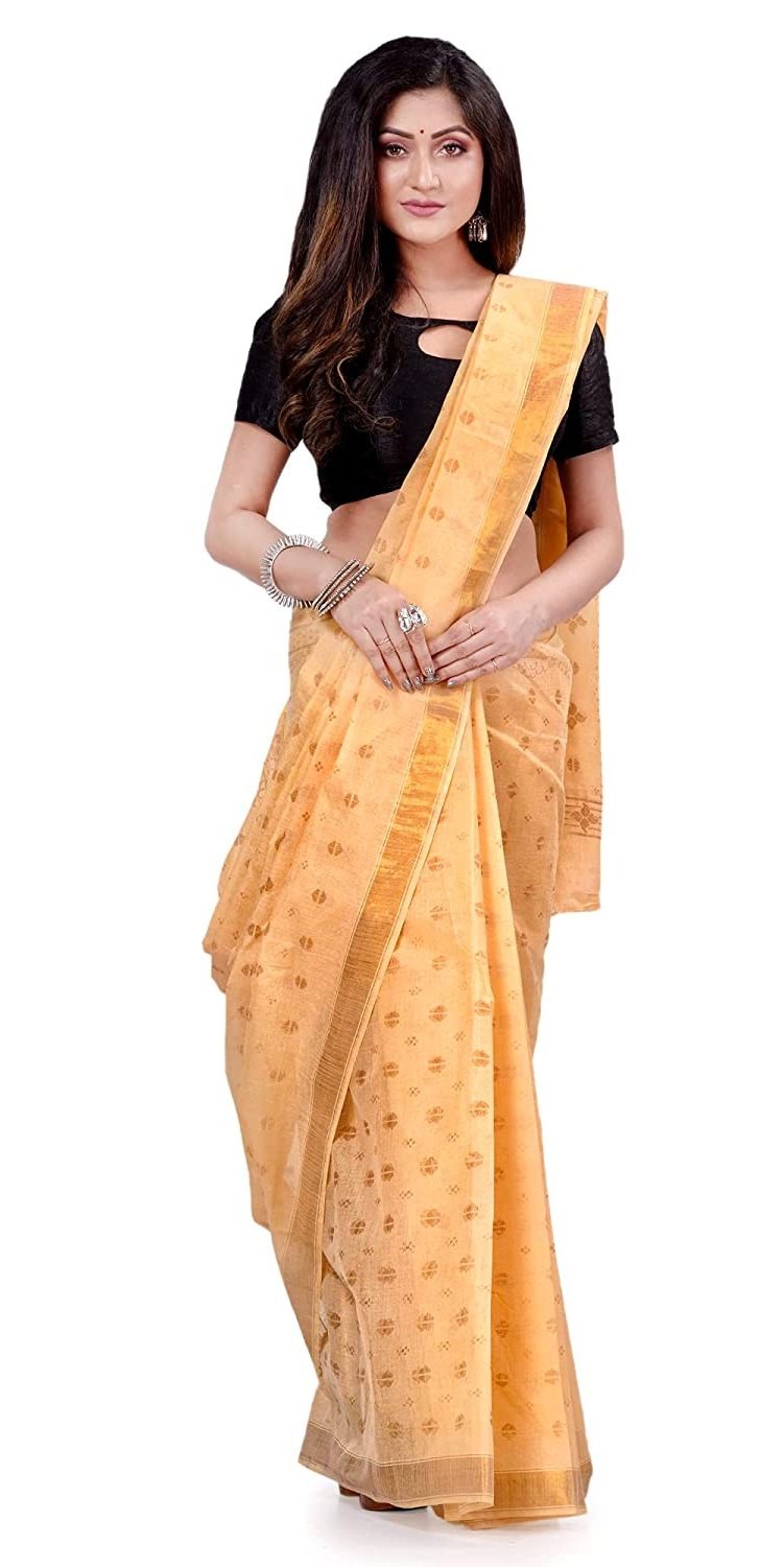 Handloom Zari Border Bengali Tant Saree