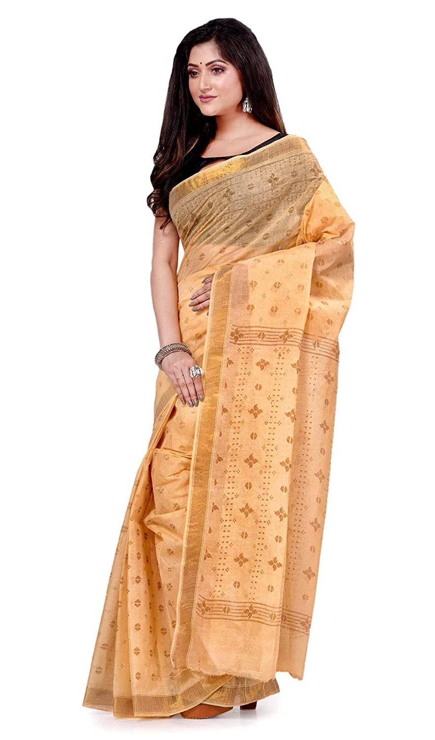 Handloom Zari Border Bengali Tant Saree