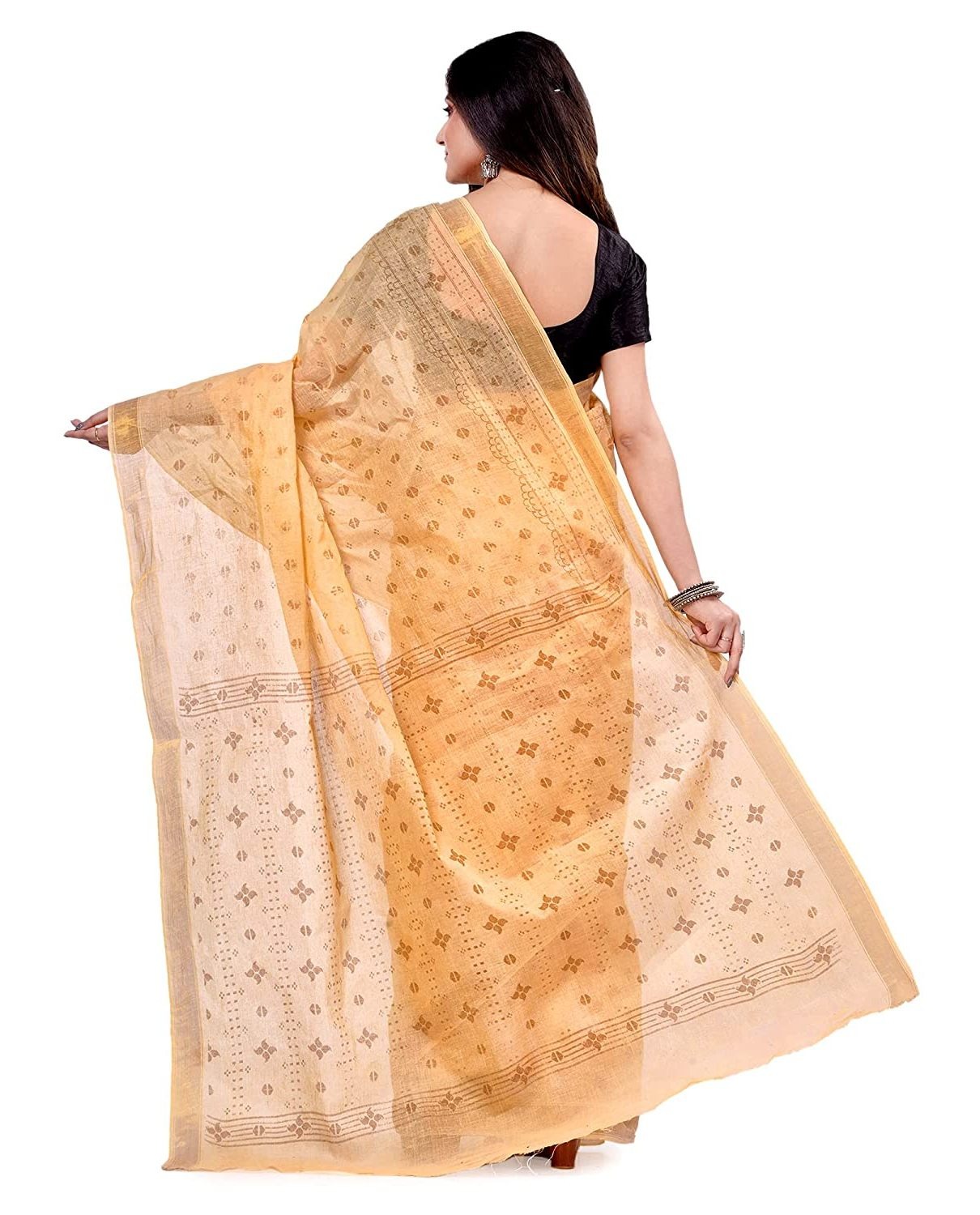 Handloom Zari Border Bengali Tant Saree