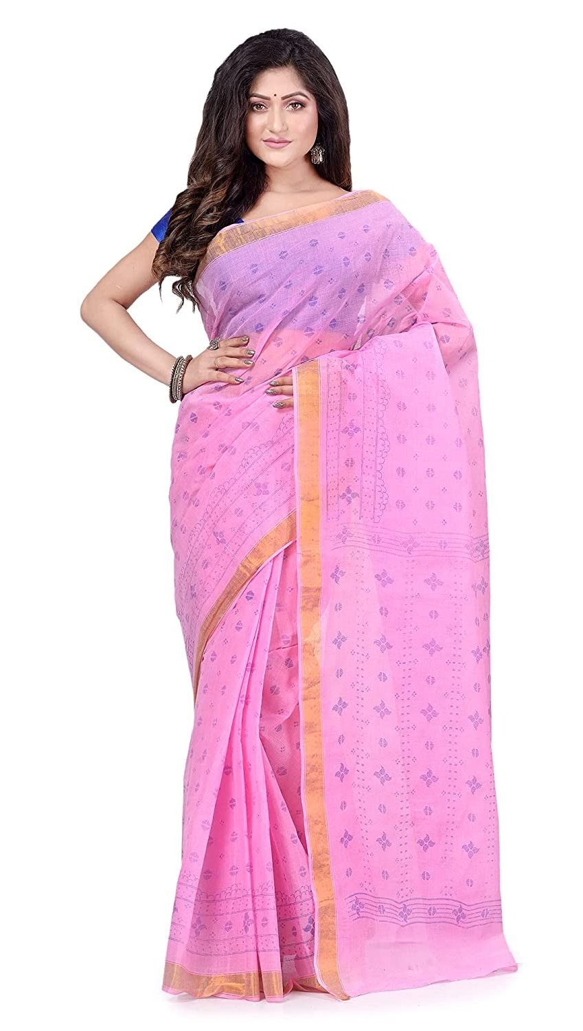 Handloom Zari Border Bengali Tant Saree