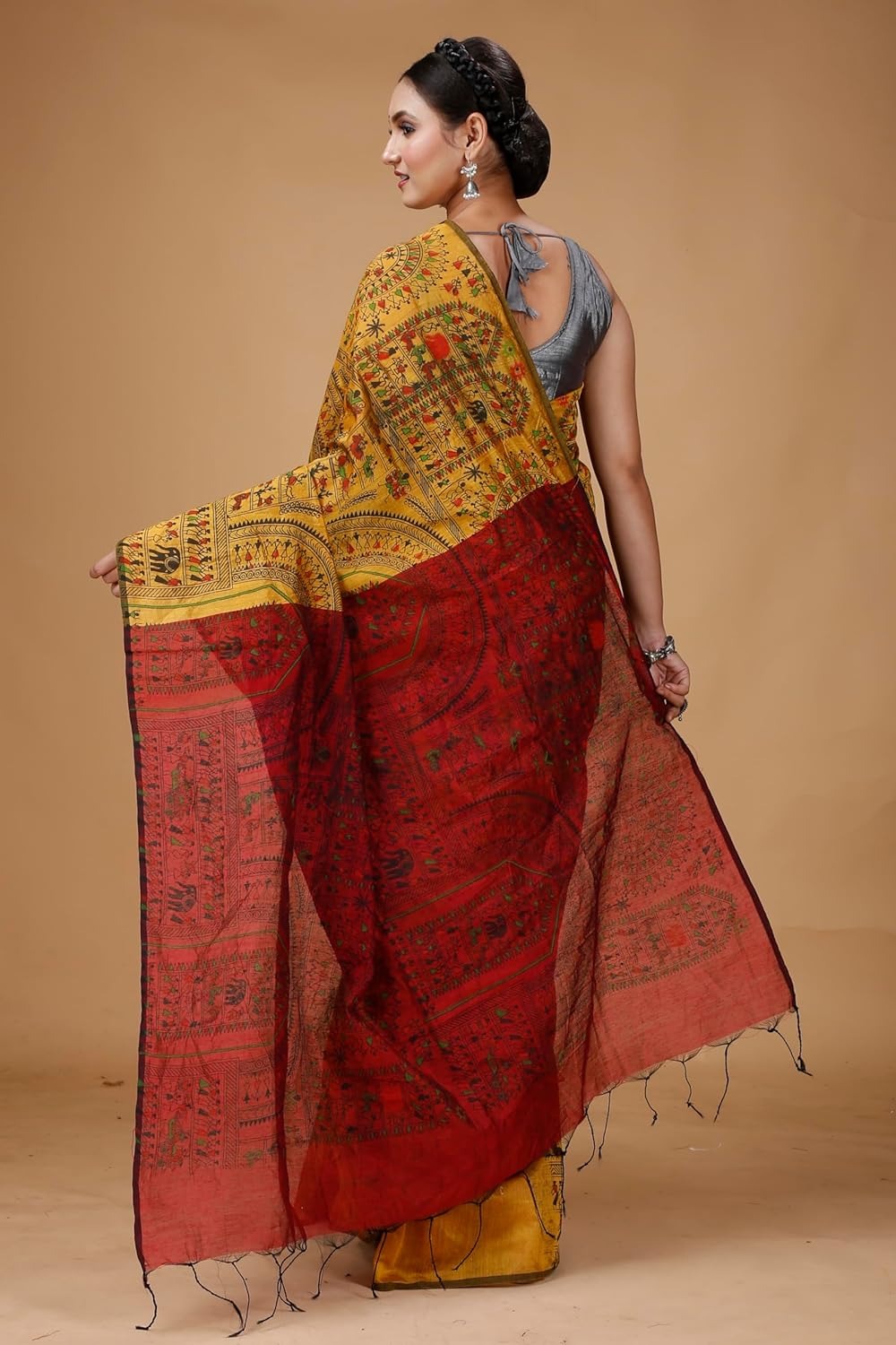 Handloom Madhubani Block Print Sarees