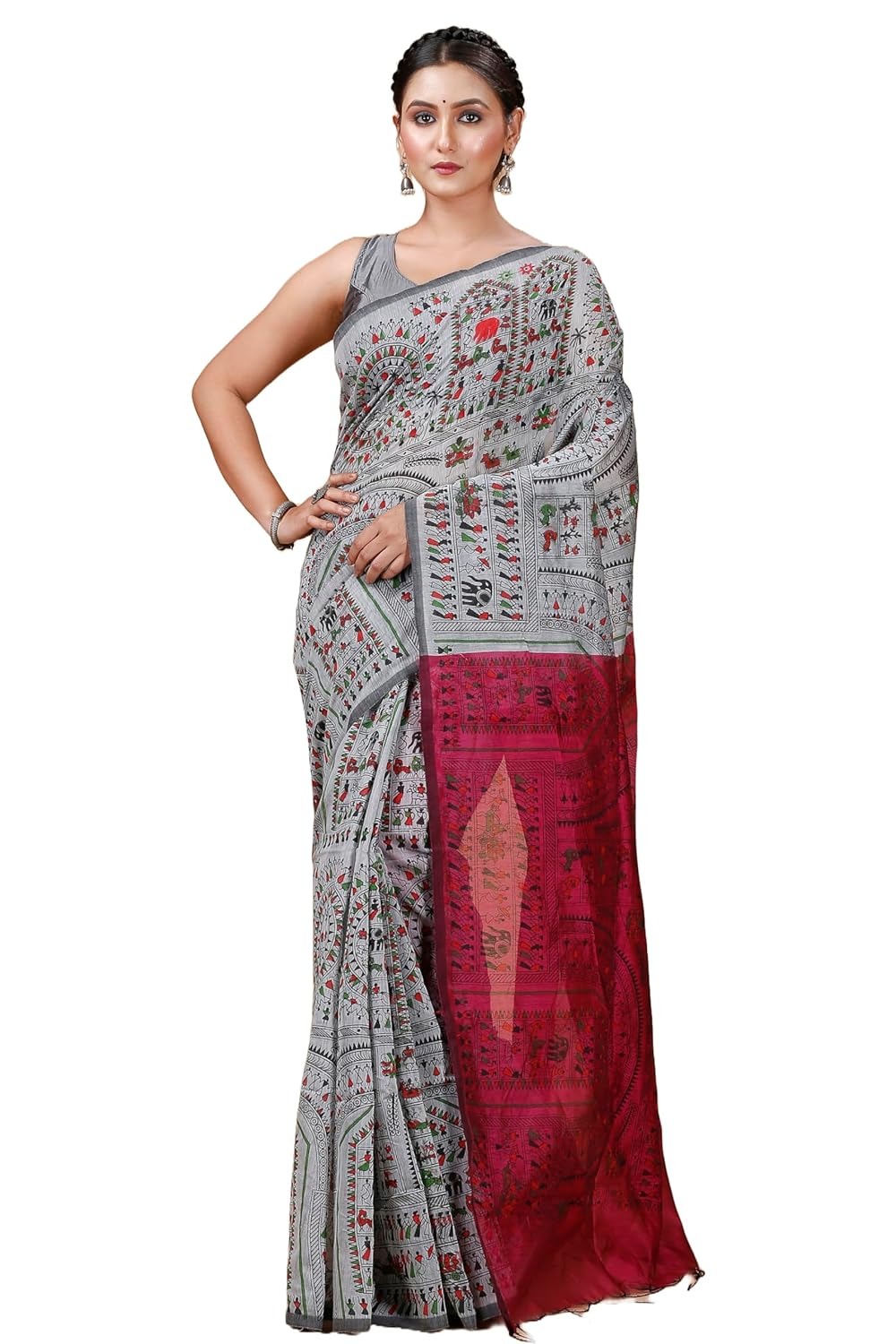 Handloom Madhubani Block Print Sarees