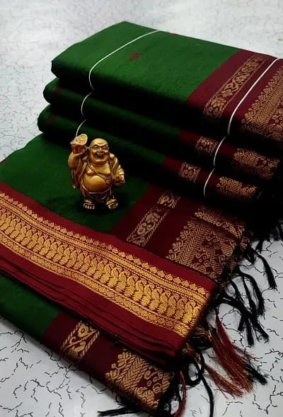 Elegant South Cotton Jacquard Woven Saree