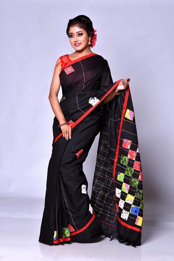 Handloom Cotton Boul Aplic Saree