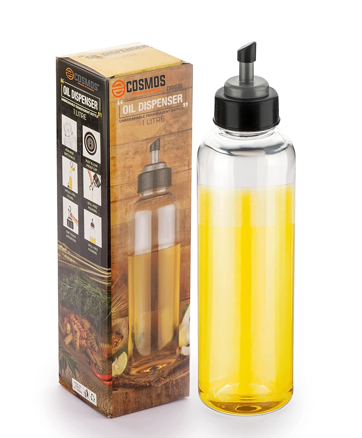 Oil Dispenser 1 Litre Cooking Oil Dispenser Bottle Oil Container for Kitchen