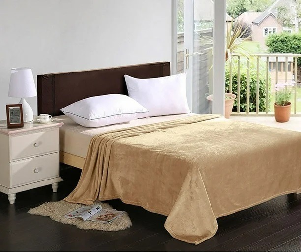 MORADO 190 GSM Flannel Super Soft Warm Single Blanket for Winters - 60x90 Inches, Camel