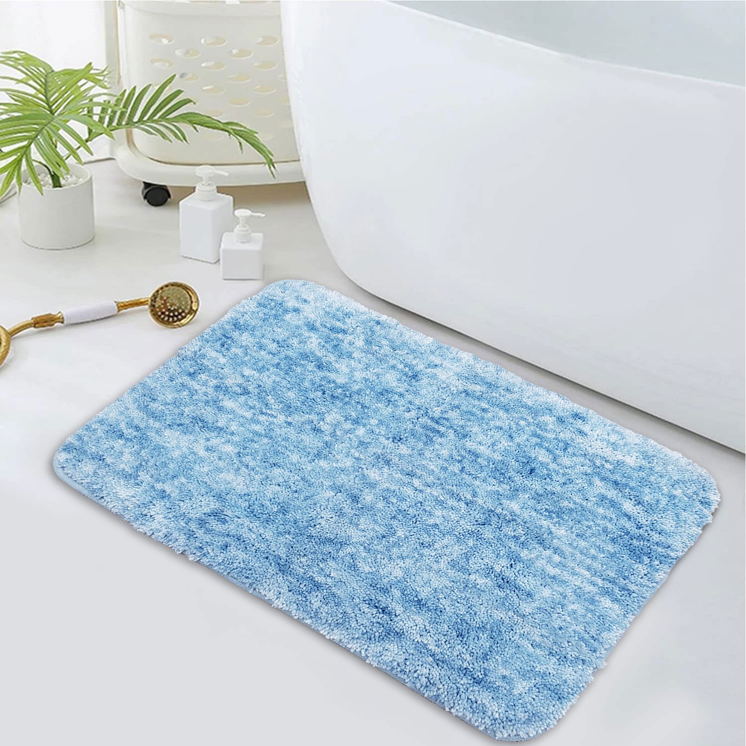 LUXE HOME INTERNATIONAL Luxe Home Bath mat Super Soft Anti Skid Hawaii Rugs for Bathroom ( Cloud, Medium ) Pc-1 - 45x75, Cloudy