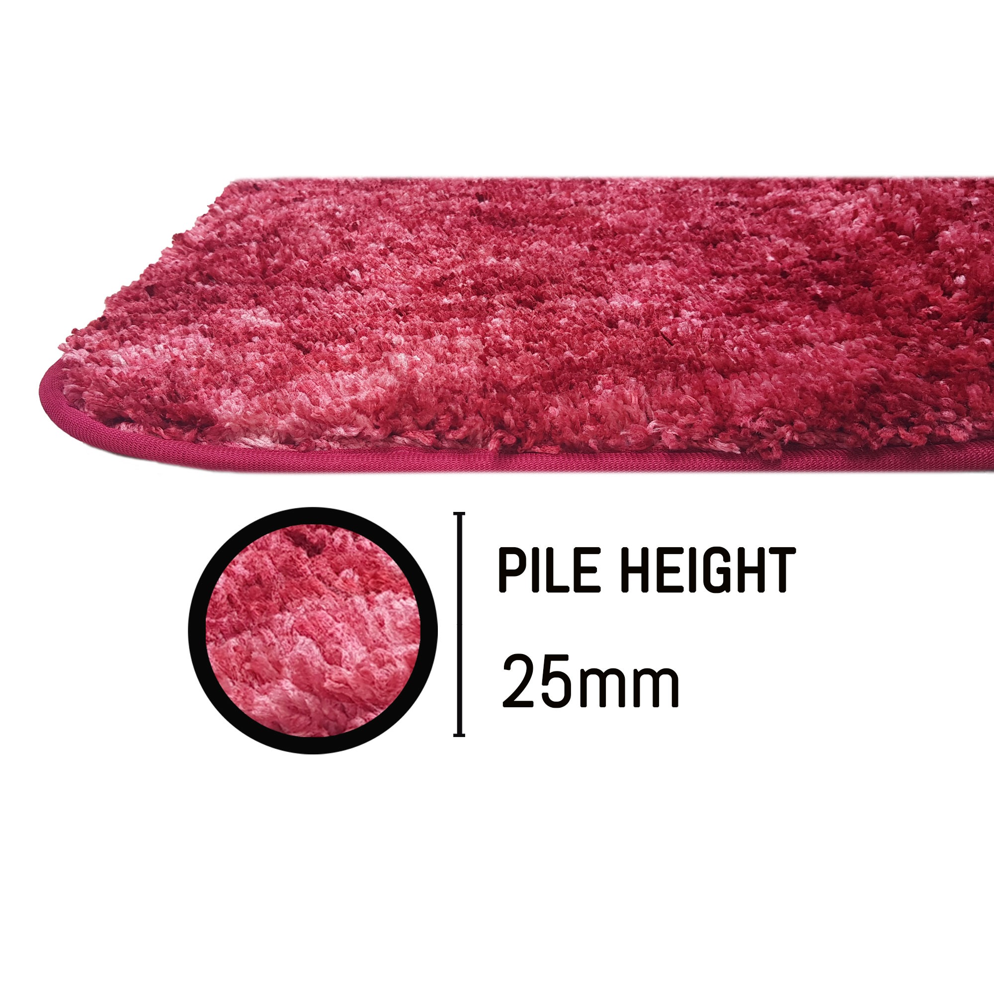 LUXE HOME INTERNATIONAL Luxe Home Bath mat Super Soft Anti Skid Hawaii Rugs for Bathroom ( Pastel Red, Medium ) Pc-1 - 45x75, Red