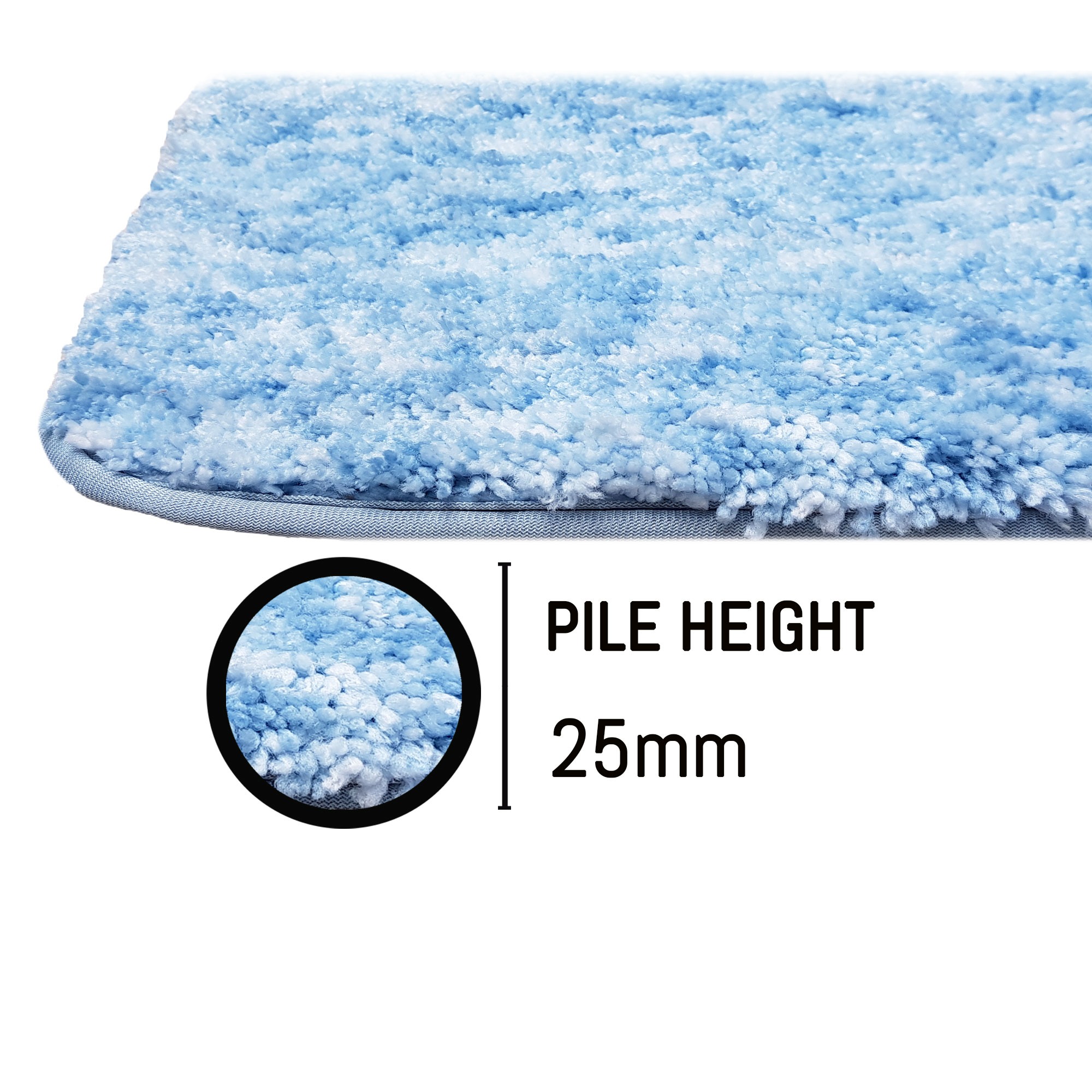 LUXE HOME INTERNATIONAL LuxeHomeBathmatSuperSoftAntiSkidHawaiiContourSetof2PieceRugsforBathroom(Cloud,Large) - 60x90, Cloud