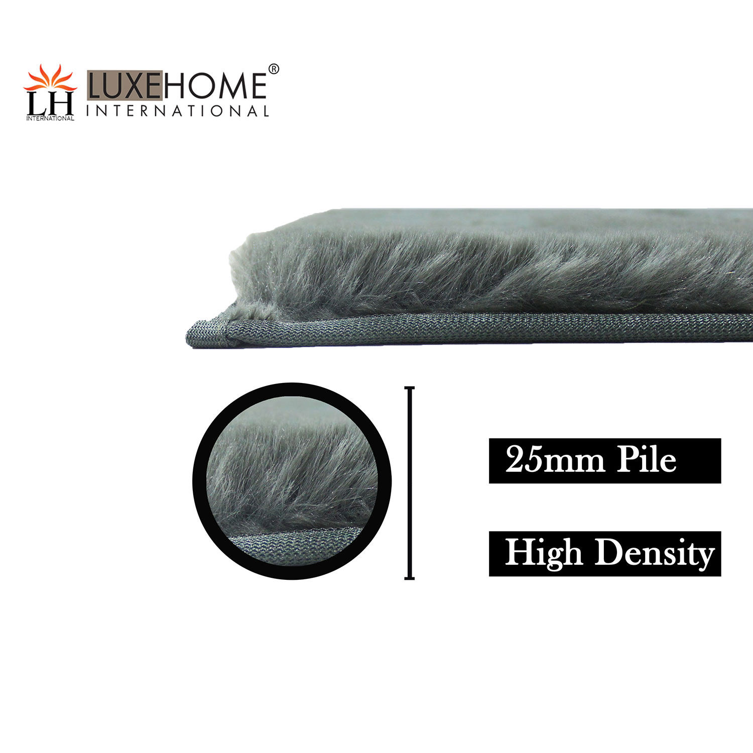 LUXE HOME INTERNATIONAL LuxeHomeRunner1000GSMRebbitFurAntiSkidSlipWaterAbsorbentMachineWashableandQuickDryAuatriaRugs(Seige,2Ftx5Ft,Packof1) - Seige