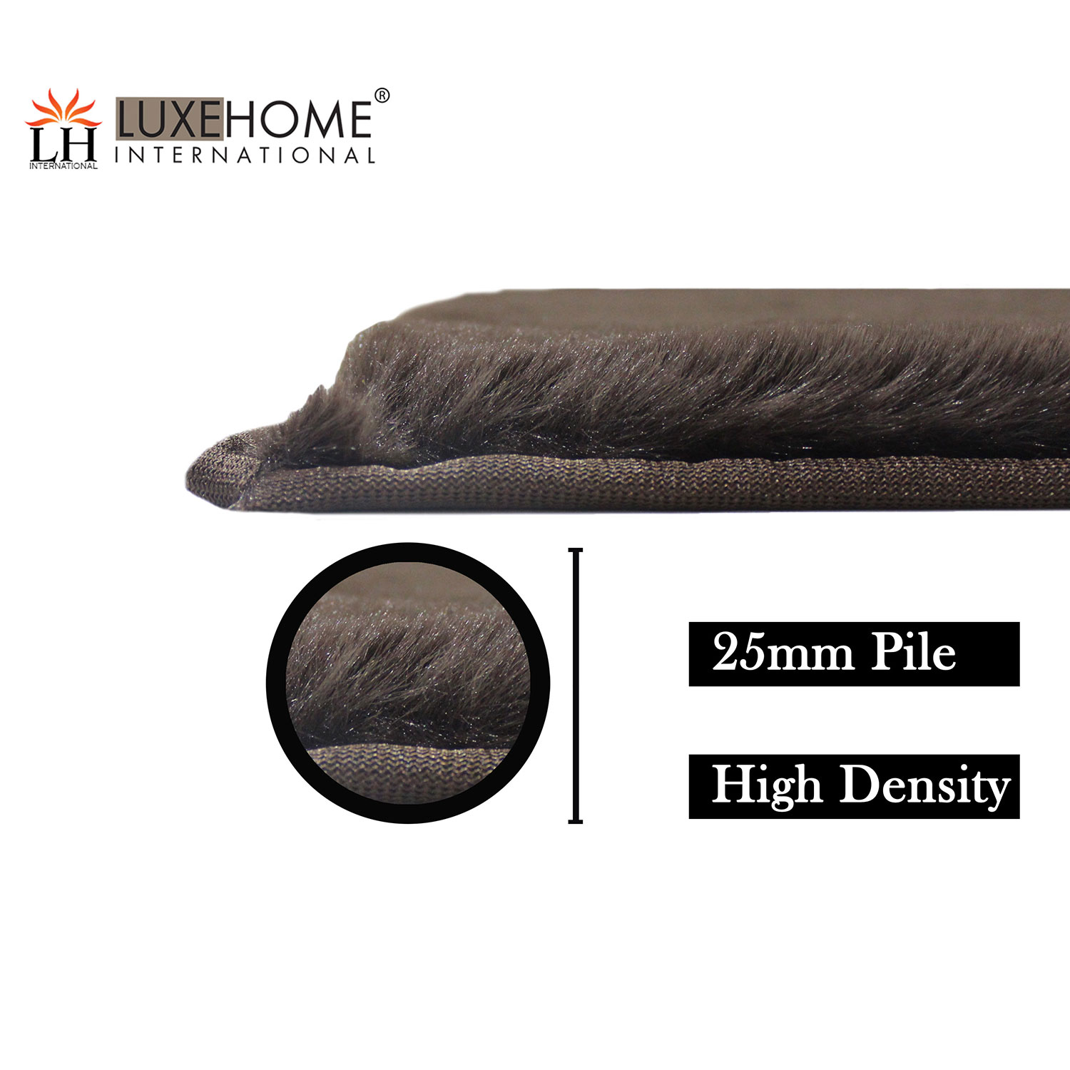 LUXE HOME INTERNATIONAL LuxeHomeAustriaBathMatRabbitFur1000GSMBathroomDoorFootMatsAntiSkidWaterAbsorbentEasyMachineWashableRug(Chocolate,40Cmx60Cm,Packof1) - Chocolate