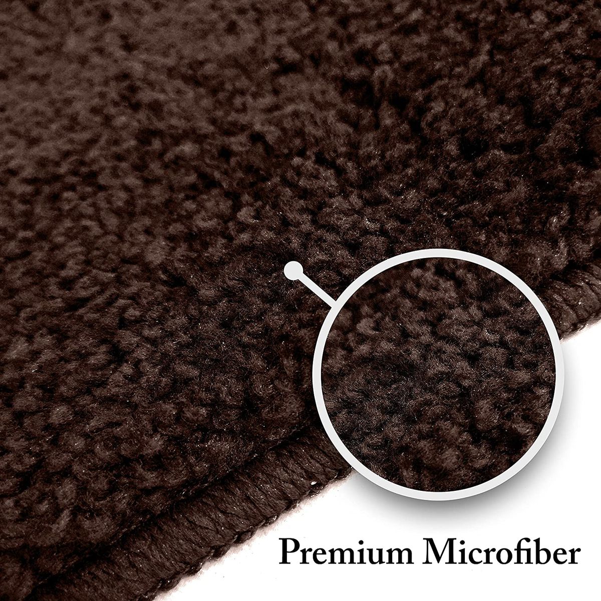 LUXE HOME INTERNATIONAL Bathmat Bostan Microfiber 1600 GSM Anti-Skid ( Chocolate , 38 Cm x 58 Cm , Pack of 1 ) - Chocolate