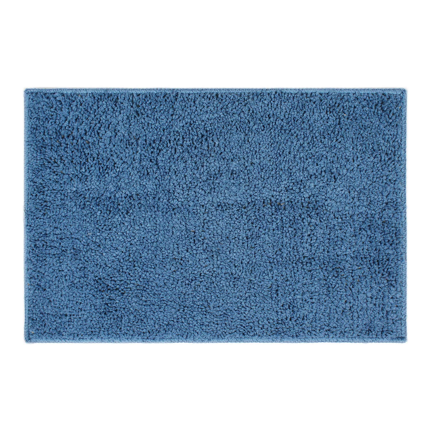 LUXE HOME INTERNATIONAL BathmatBostanMicrofiber1600GSMAnti-Skid(Blue,38Cmx58Cm,Packof1) - Blue