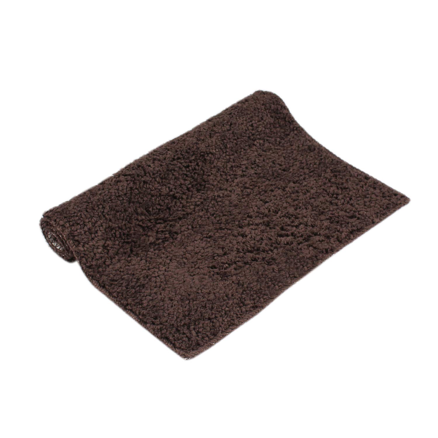 LUXE HOME INTERNATIONAL BathmatBostanMicrofiber1600GSMAnti-Skid(Chocolate,38Cmx58Cm,Packof1) - Chocolate