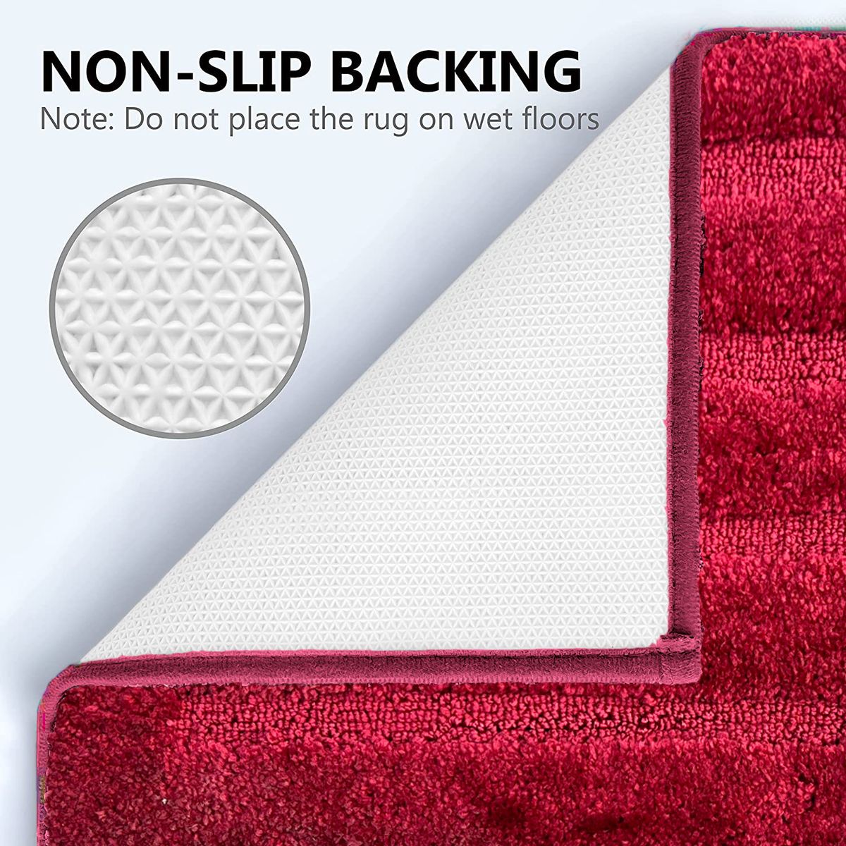 LUXE HOME INTERNATIONAL Bathmat Classic Microfiber 2500 GSM Anti-Skid ( 45x75 cm, Maroon, Pack of 1 ) - Maroon