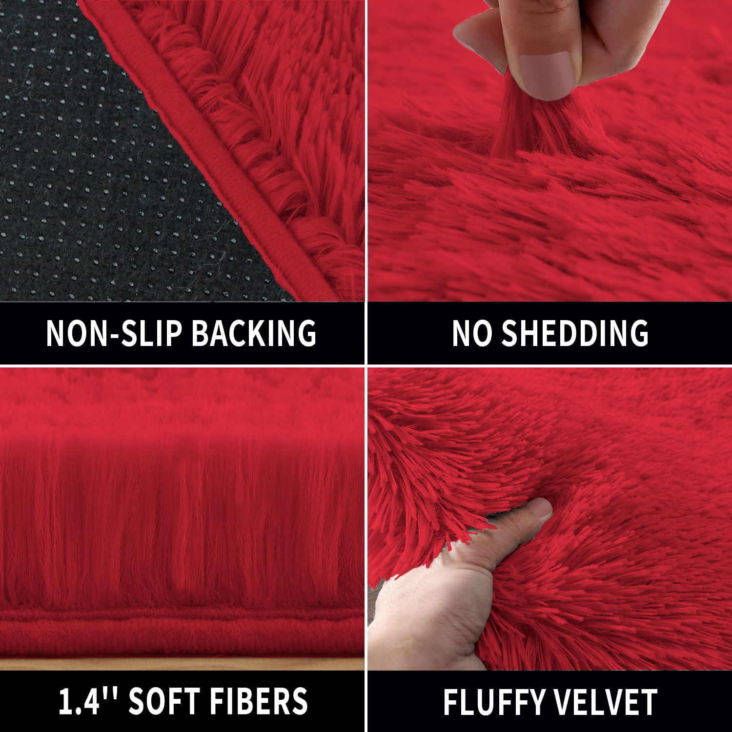 LUXE HOME INTERNATIONAL Carpet Marino Fur 2000 GSM Super Soft ( Maroon , 3x5 Ft , Pack of 1 ) - Maroon