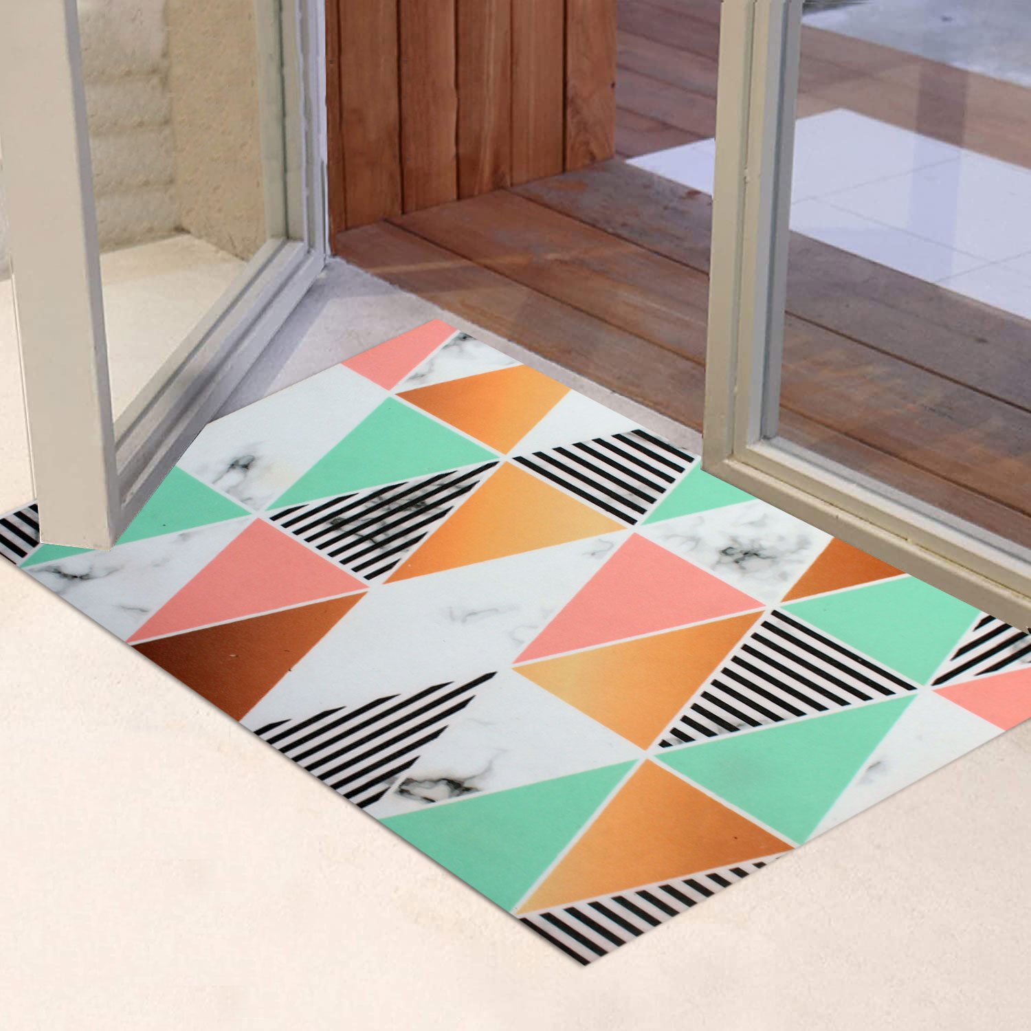 LUXE HOME INTERNATIONAL Luxe Home Magic Rubber Non Slip Entrance Doormat, Floor Mat and Utensil for Home, Kitchen, Table, Bed Room Side ( Triangle, 40x60 Cm, Pack of 1 ) - Triangle