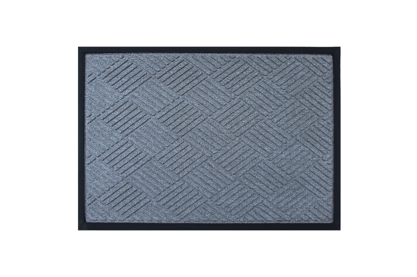 LUXE HOME INTERNATIONAL Luxe Home PVC Rubber Outdoor Door Mat Stripe Box Design Long Main Entrance Doormate Anti Slip Waterproof Welcome Mats for Floor, Bathroom, Kitchen, Office, Gym (Dark Silver, 60x90 cm, Pack of 1 ) - Dark Silver