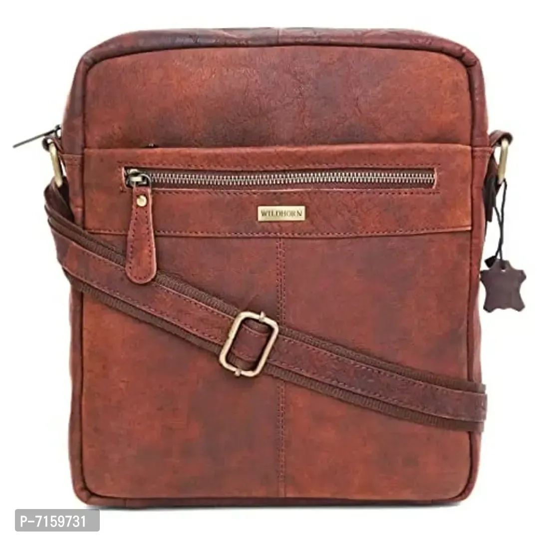 WildHorn Leather 11 inch Sling Messenger Bag for Men I Multipurpose  Crossbody