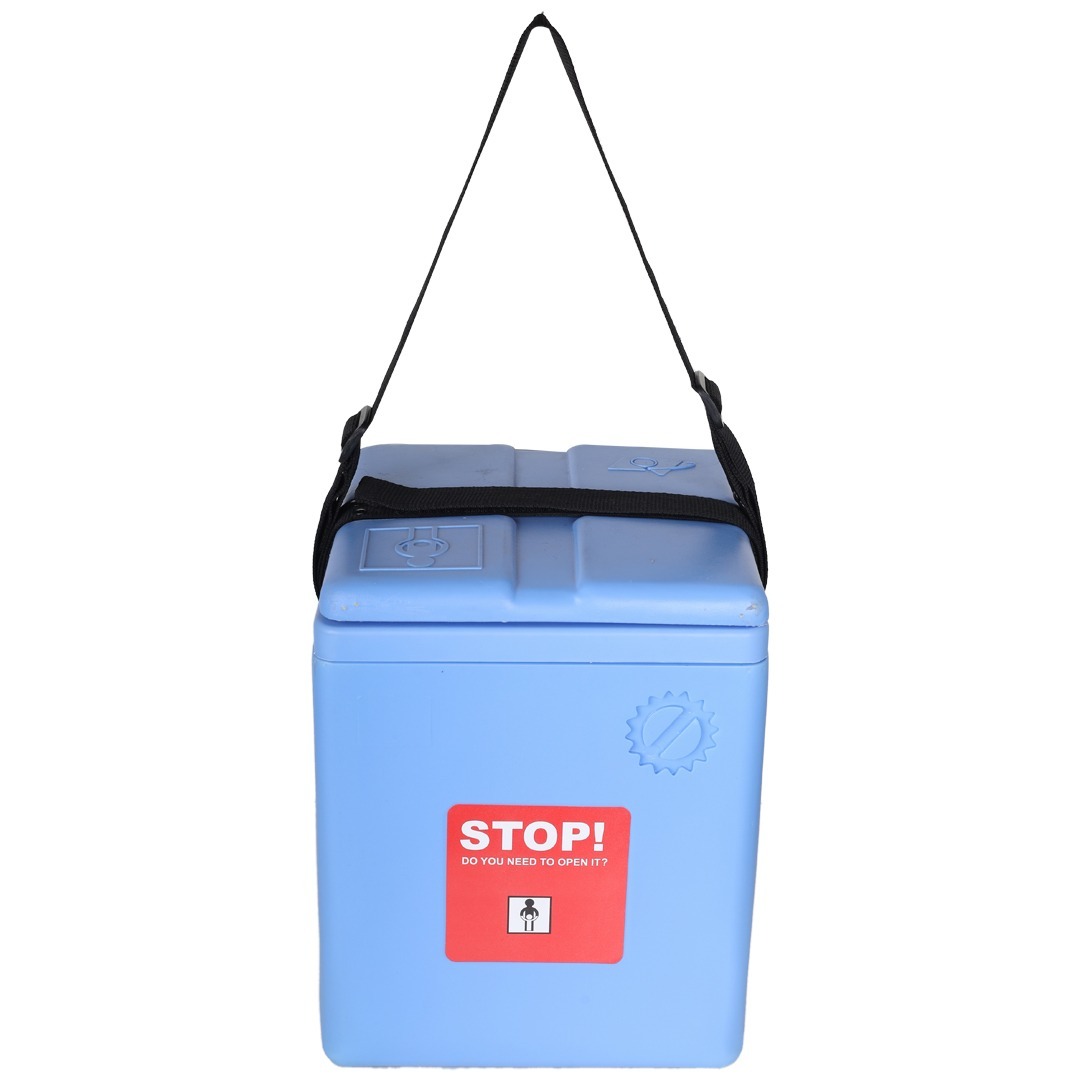 FAIRBIZPS 4 Ice Pack Vaccine Storage Carrier Box Portable CFC- Free Polyurethane Controller Vaccine Storage Box with Integral, Hinged Lid & Stopper (1.67 Ltr.) (Blue) - BLUE