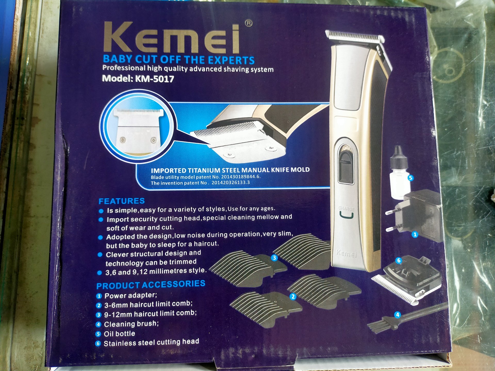 2501 Kemei Rechargeable Trimmer KM-5017