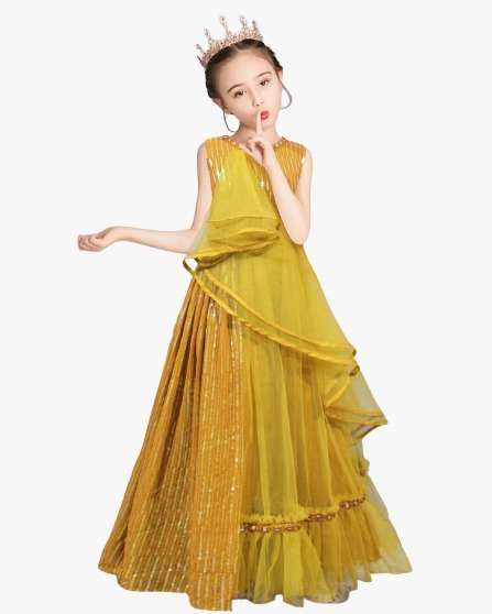 ARM HARRY CHILDREN GOWN - GOLD YELOW, 9 To 10