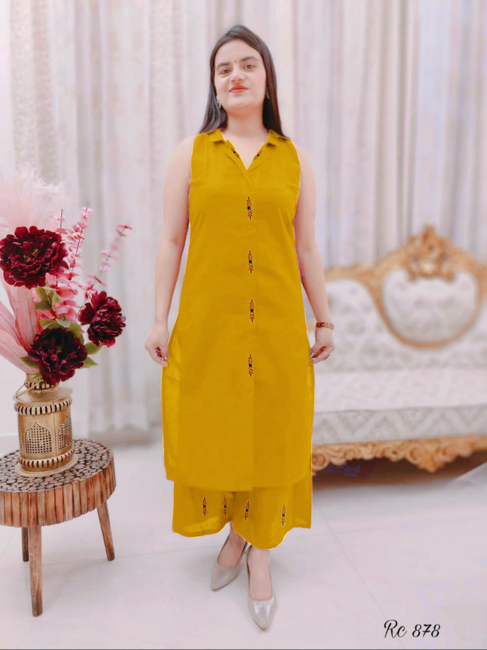 KDJ 3704 Beautiful Kurta & Plazo - 3XL-46