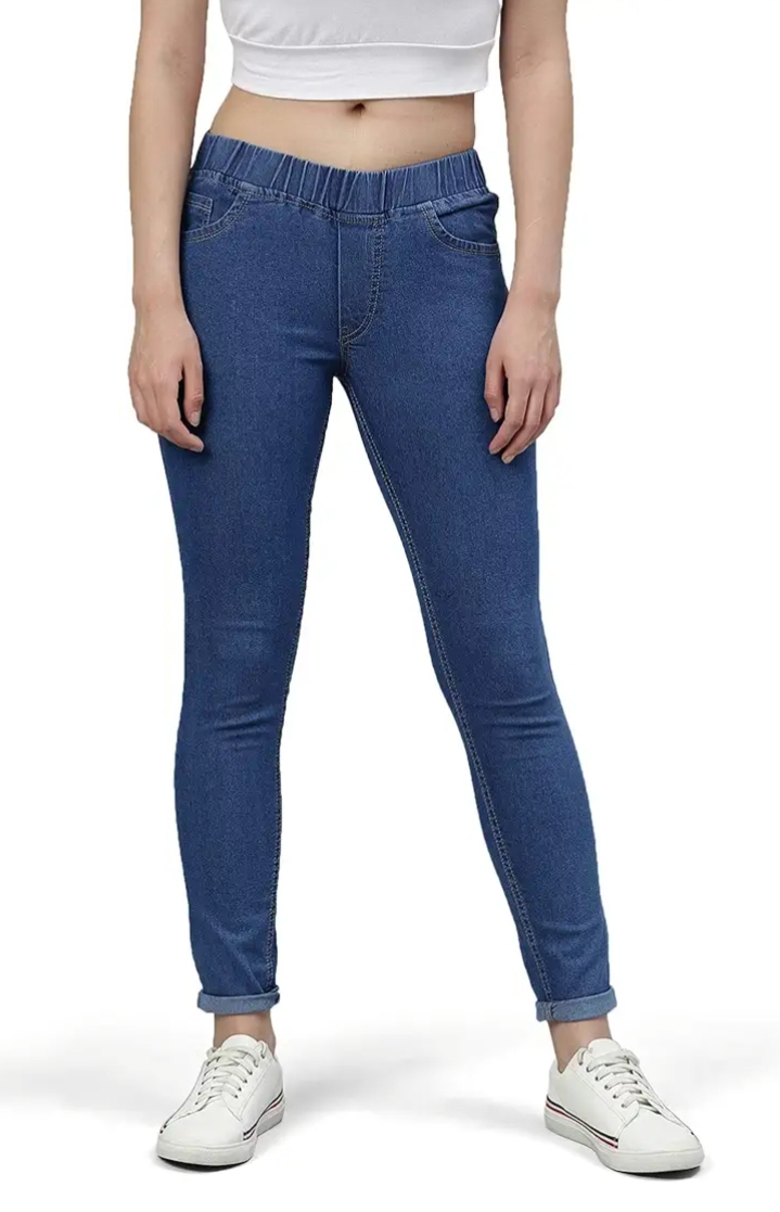 Comfort Lady DENIM Jegging (Medium BLUE)) - L