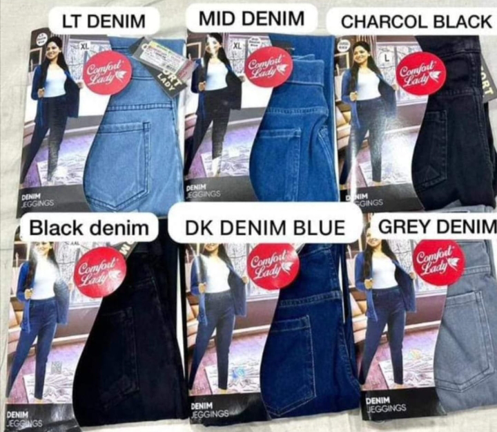 Comfort Lady DENIM Jegging (Medium BLUE)) - 3XL