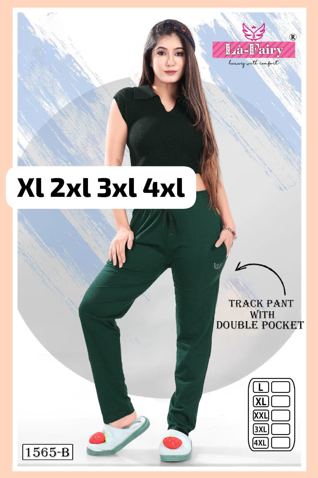 La Fairy  Plain Track Pant - 3XL