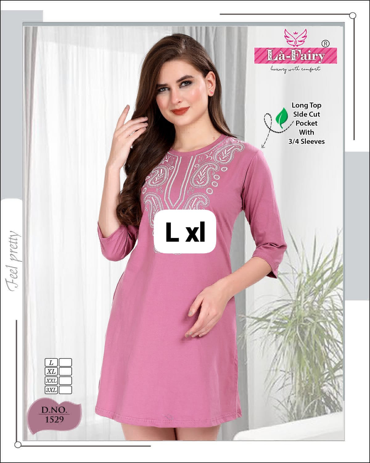 La Fairy  Beautiful Long Top  - 42-XL