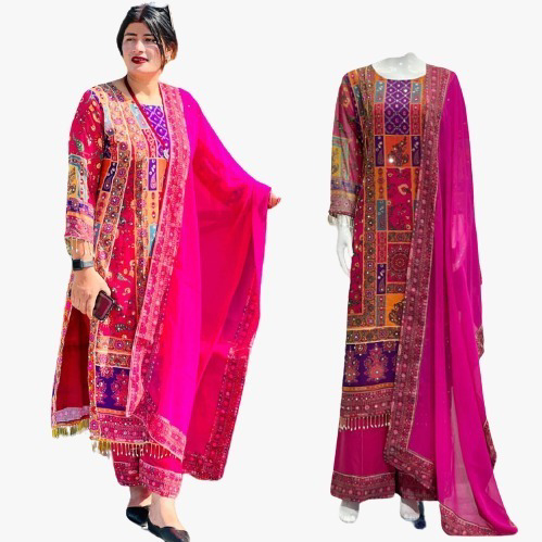 ARM TUHI-HEAVY FANCY PAIR WITH DUPATTA SET - Brick Red, 42-XL