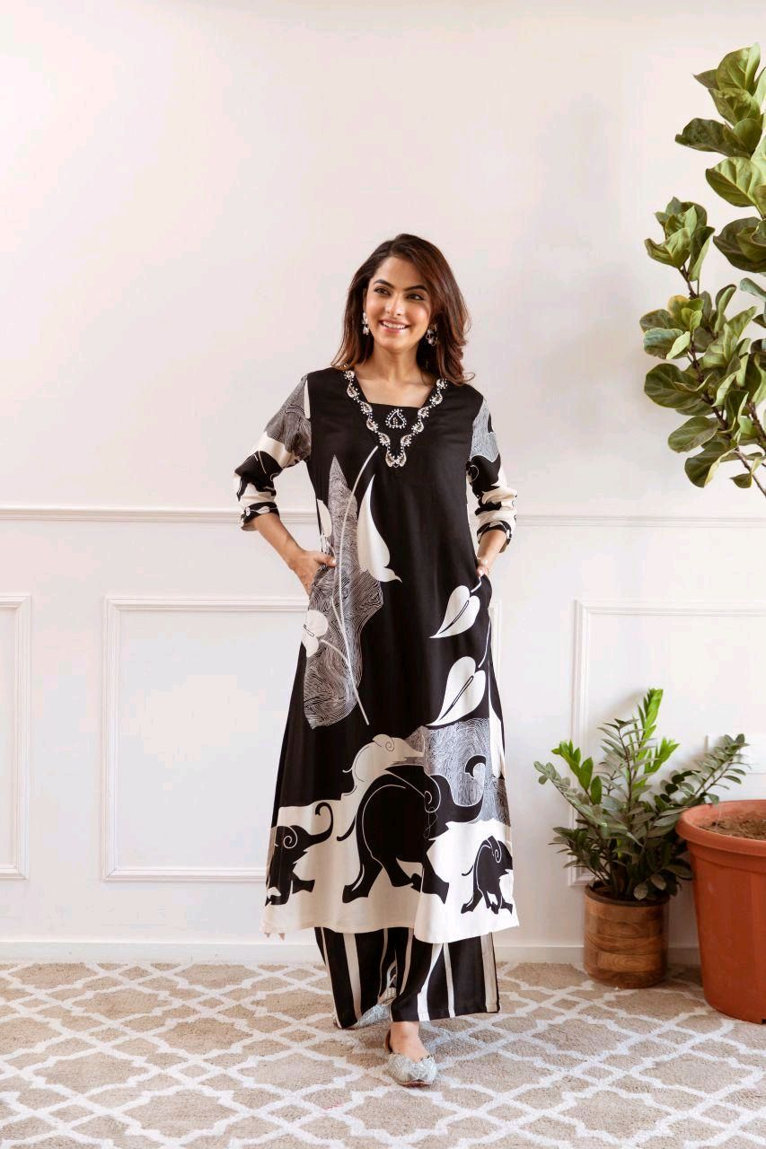 5486 Heavy party wear Rayon cord -set suit  elegant Reyon sulb hand embroidery work suit...
