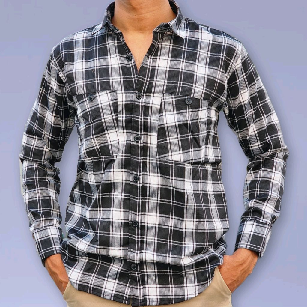 Corduroy Checks Shirts  - XL