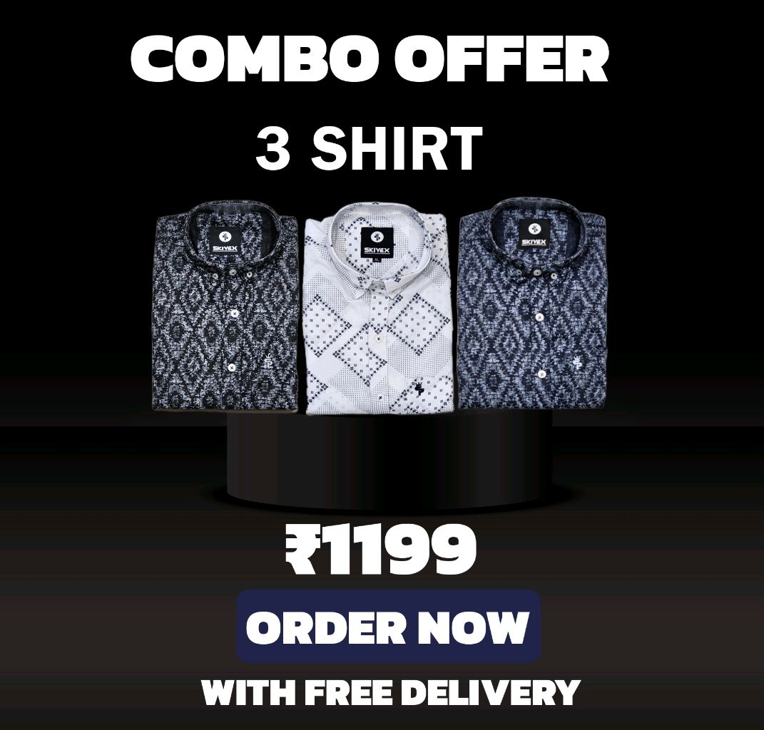 3 PRINT SHIRTS  COMBO OFFER SKIYEX - XXL