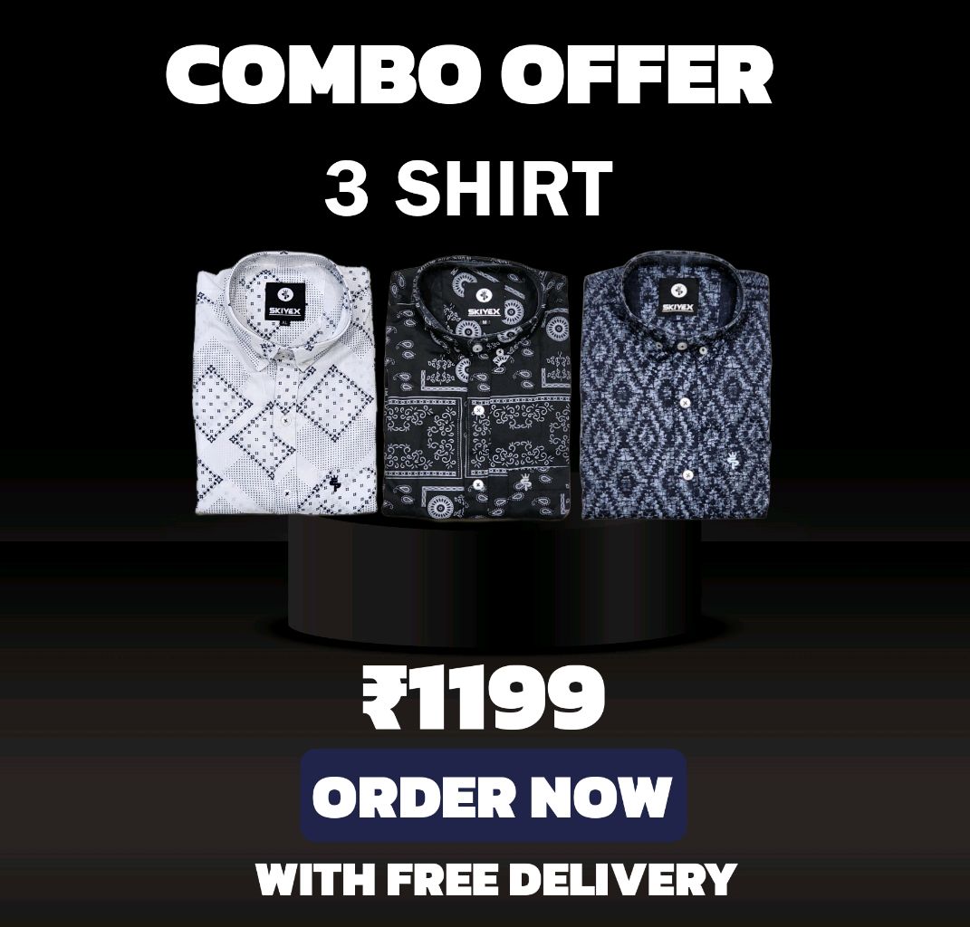 3 PRINT SHIRTS  COMBO OFFER SKIYEX - XXL