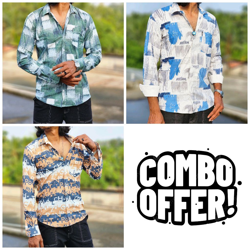 IMPORTED FABRIC PRINT COMBO 3PS  - M