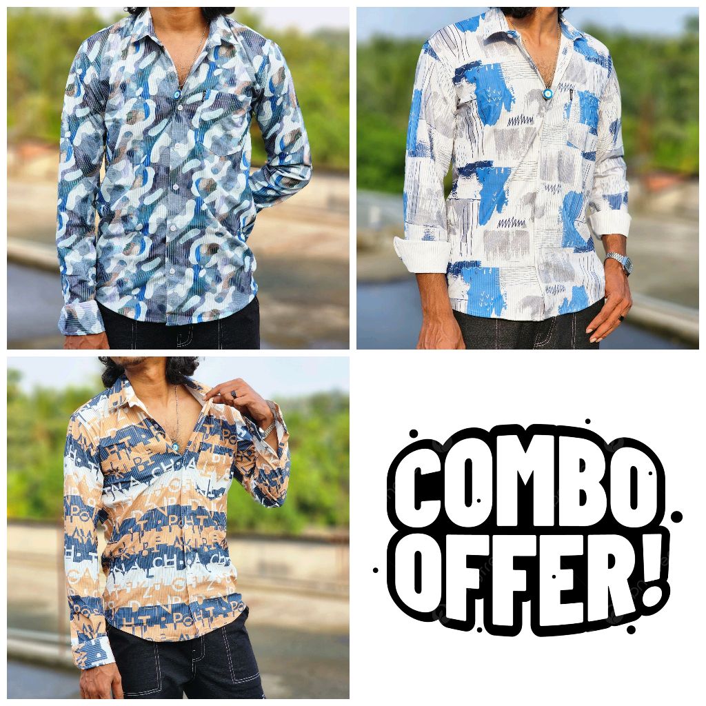 IMPORTED FABRIC PRINT COMBO 3PS  - XL