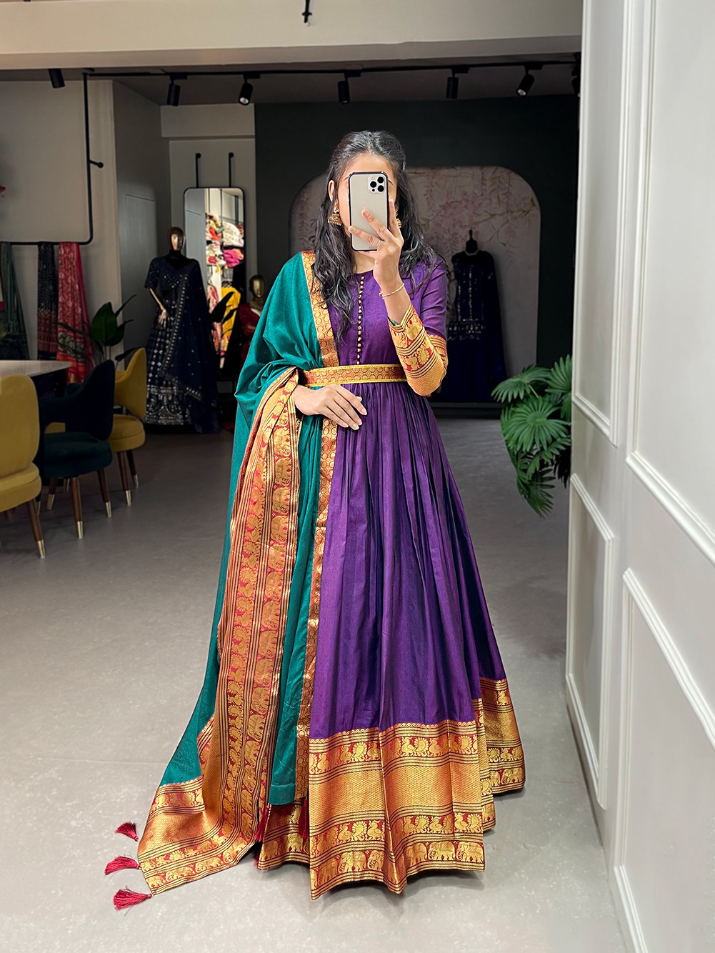 Auspicious South Indian Anarkali Gown Style