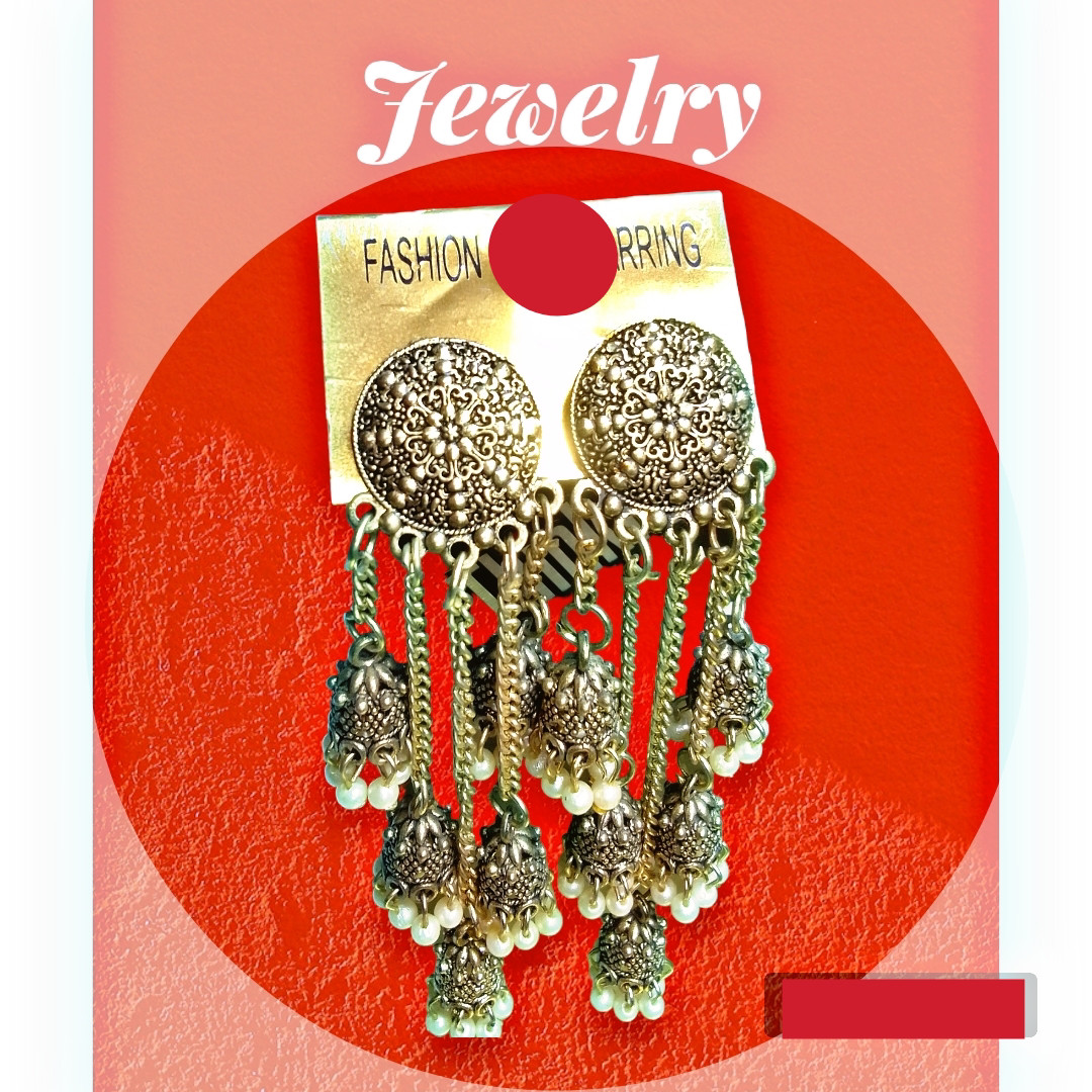 VIGHNAHARTA Traditional Gold And Oxidised Plated For Women And Girls Alloy Jhumki Earring - Golden Tainoi, Free, Earring