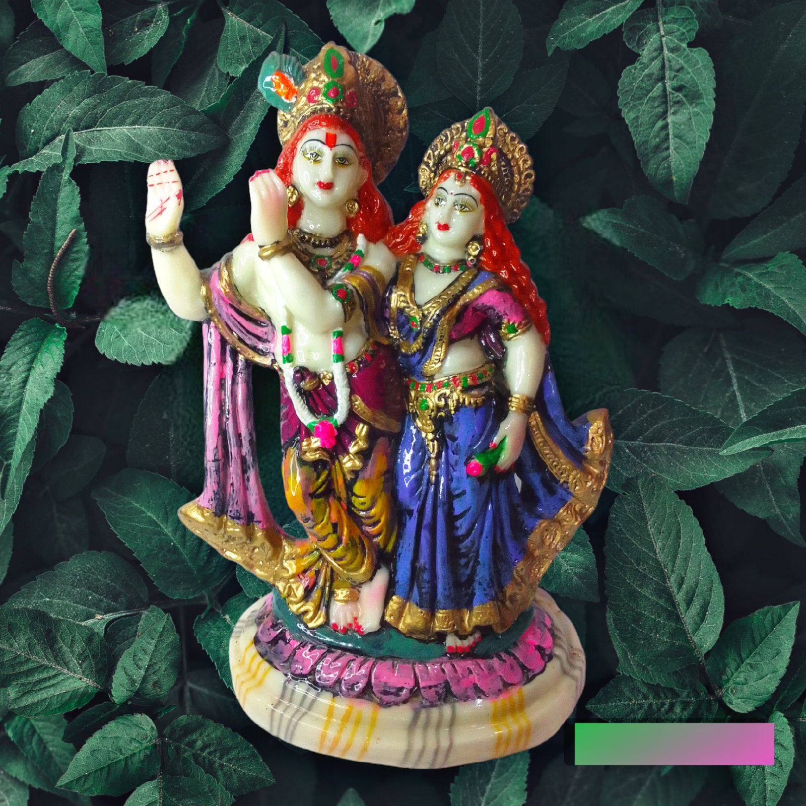 DIVINE GIFT DIVINE Gifts Lord Radha Krishna Marble Idol Rdha Krishn  - 11inch, Artificial Statue, Royal Blue